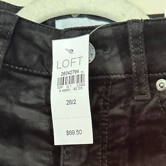 Loft Curvy Velvet Skinny Jeans Black Sz 26 NWT - Picture 4 of 5